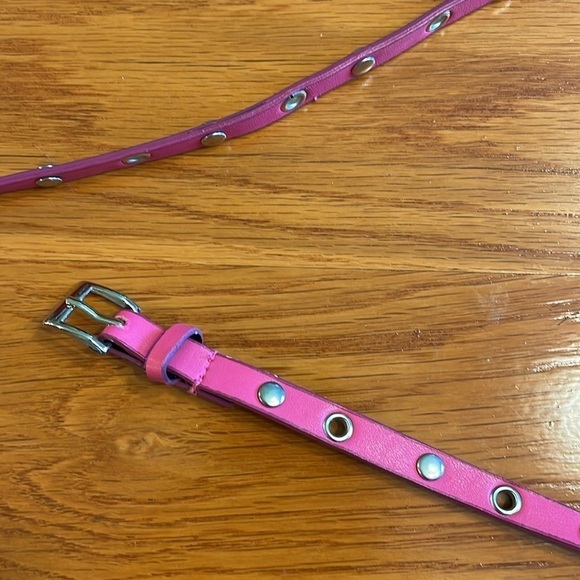 Pink  1/2” wide 39” long studded belt with hole every 2” - Picture 2 of 2